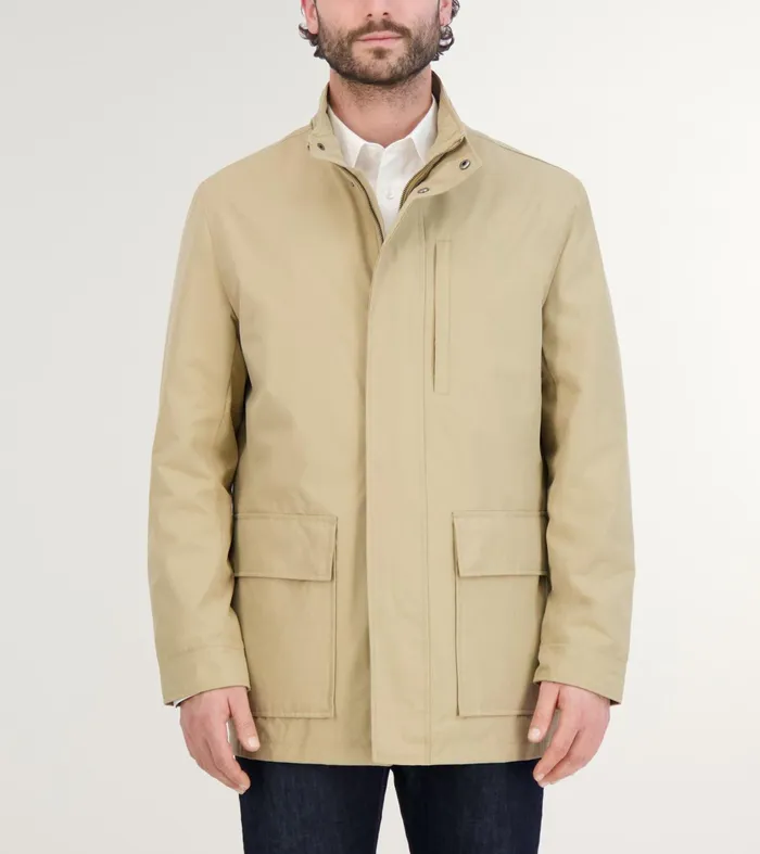 Men WaterResistant Jacket Khaki Cole Haan Outerwear