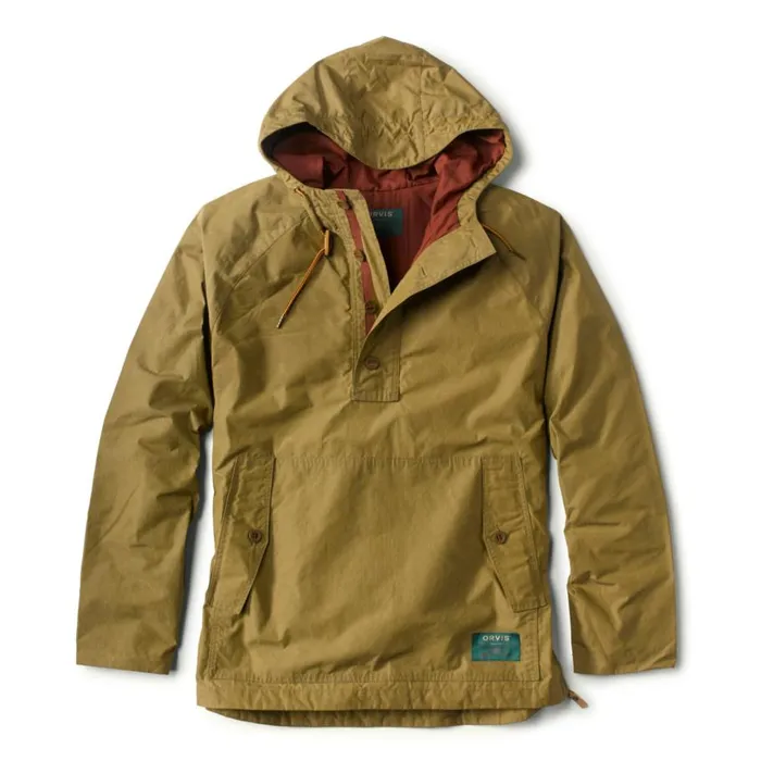Men Waxed Ripstop Anorak Safari Green Orvis Jackets