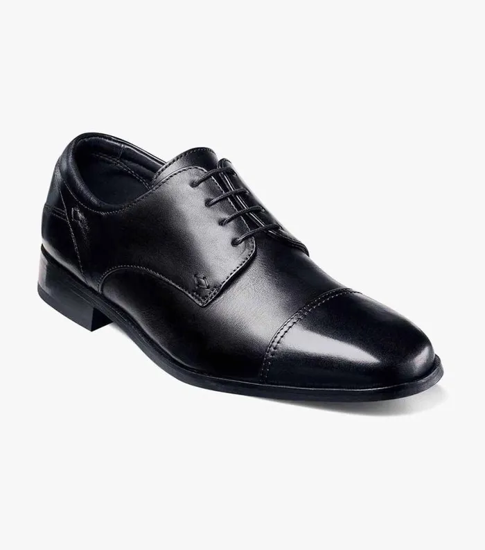 Men Welles Cap Toe Oxford Black Florsheim Dress Shoes