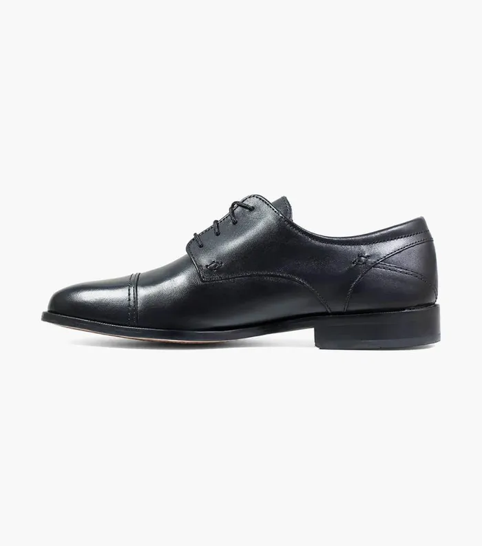 Men Welles Cap Toe Oxford Black Florsheim Dress Shoes