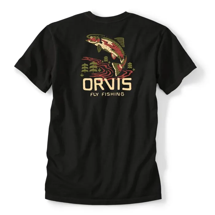 Men West Fork Rainbow Tee Black Orvis Shirts