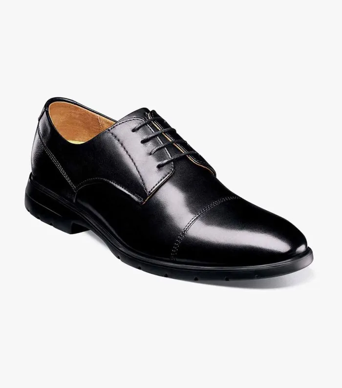 Men Westside Cap Toe Oxford Black Florsheim Casual Shoes