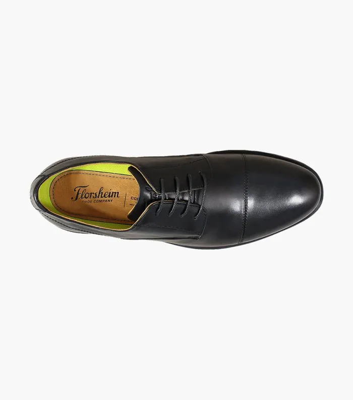 Men Westside Cap Toe Oxford Black Florsheim Casual Shoes