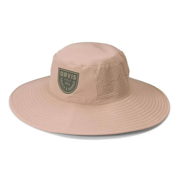Men WideBrim Performance Sun Hat Desert Khaki Orvis Hats