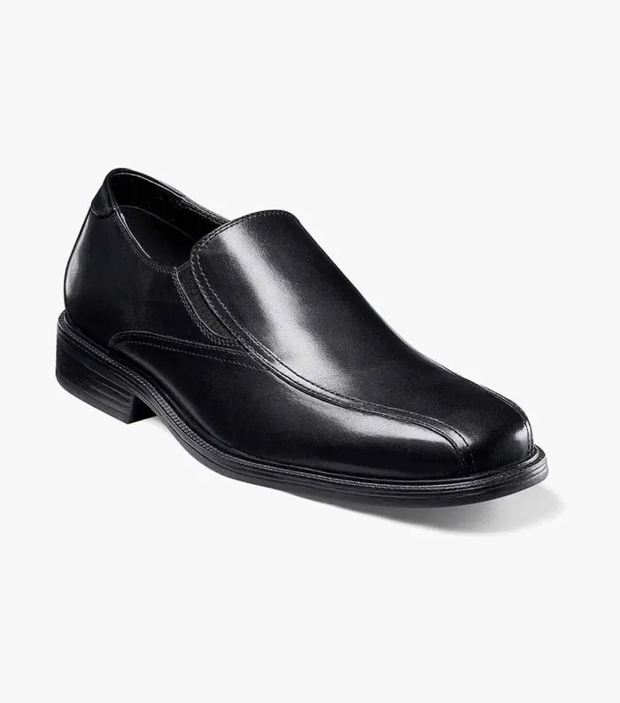 Men Wilsey Bike Toe Slip On Loafer Black Florsheim Dress Shoes