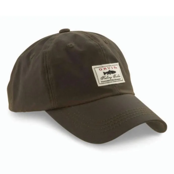 MenWomen Vintage Waxed Cotton Ball Cap Olive Orvis Hats