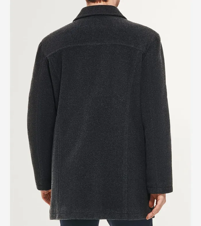 Men Wool Car Coat Charcoal Cole Haan Blazer and Trench Jackets