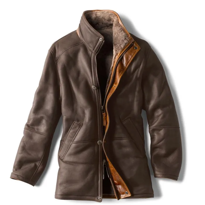 Men Worldrsquos Finest Shearling Coat Brown Orvis Jackets