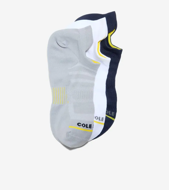 Men ZEROslashGRAND 3Pair Liner Socks Navy Blue Assorted Cole Haan Socks