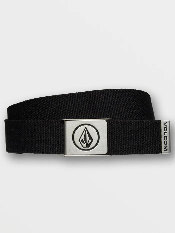 Mens Belts and Wallets Volcom Circle Web Belt 8211 Black