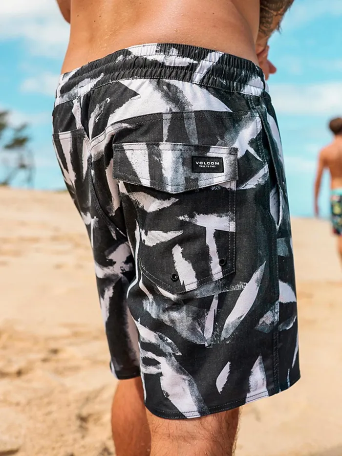 Mens Boardshorts and Trunks Volcom Echo Leaf Stoney Trunks Trunks 8211 Black