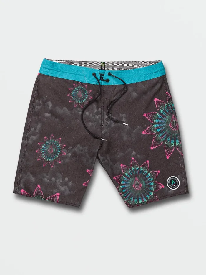 Mens Boardshorts and Trunks Volcom Star Shields Featured Artist Stoney Trunks 8211 Black