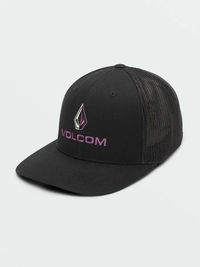 Mens Hats and Beanies Volcom Duel Duo Flexfit Hat 8211 Black