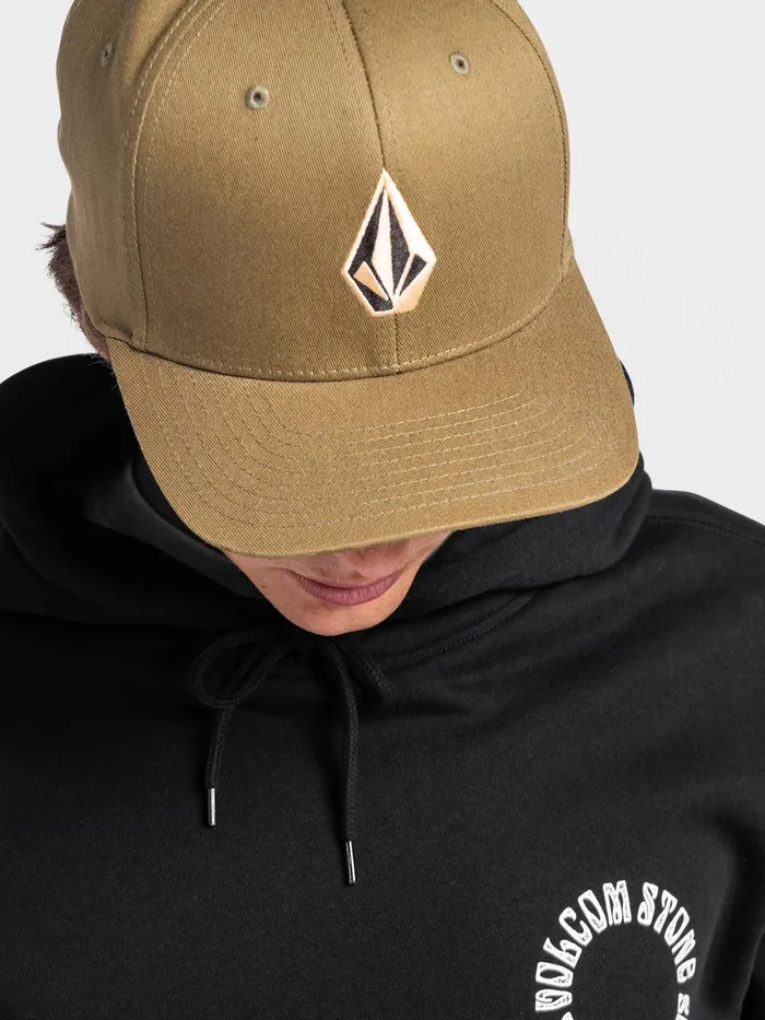 Mens Hats and Beanies Volcom Full Stone Xfit Hat 8211 Martini Olive
