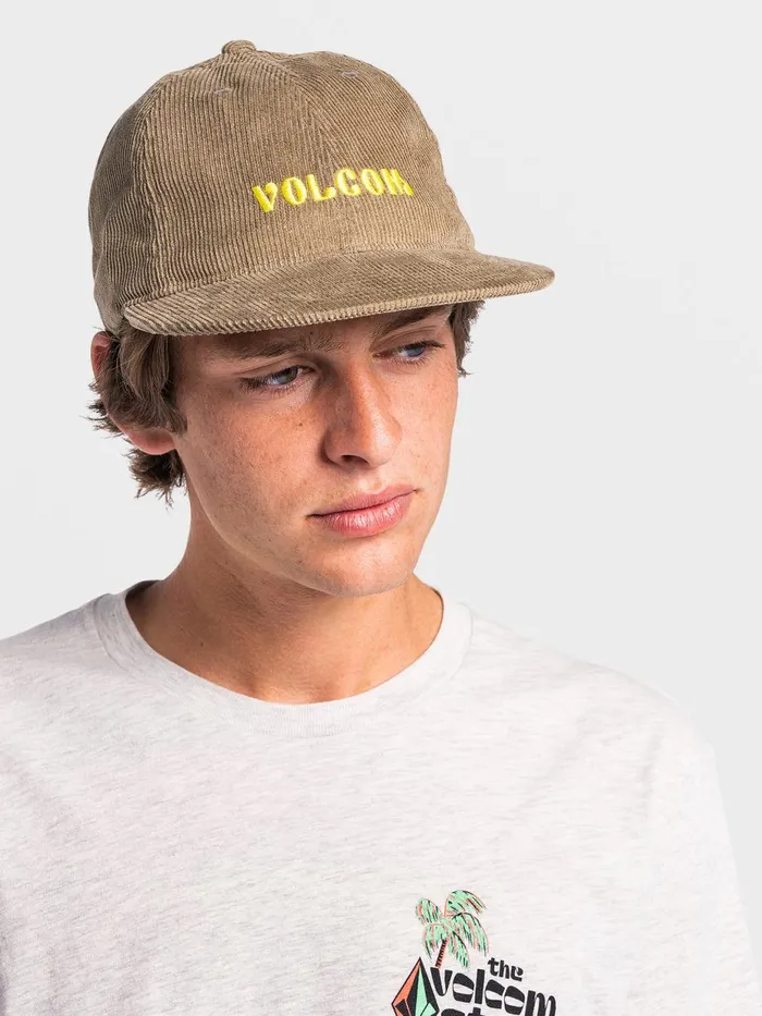 Mens Hats and Beanies Volcom Gus Cord Hat 8211 Dark Khaki