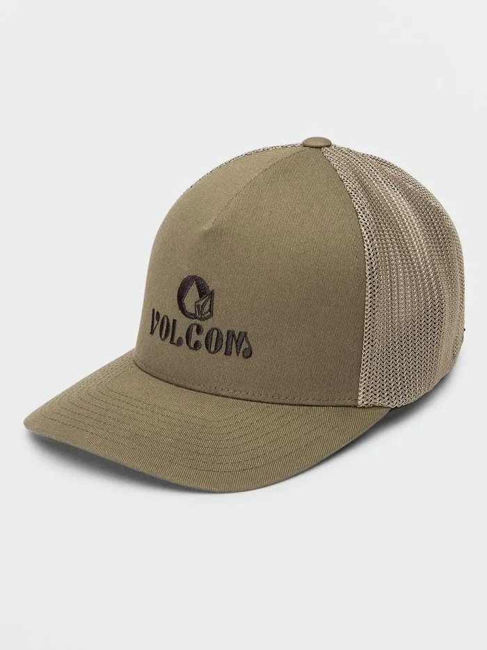 Mens Hats and Beanies Volcom Hoobler Xfit Hat 8211 Martini Olive