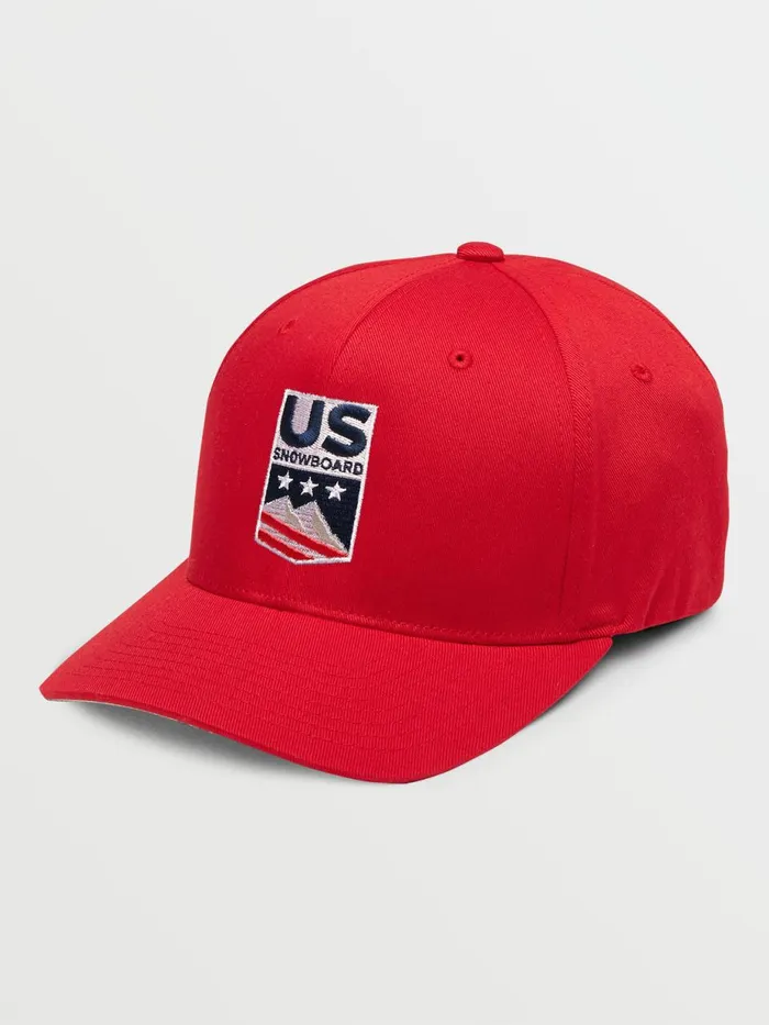 Mens Hats and Beanies Volcom USA Xfit Hat 8211 Red