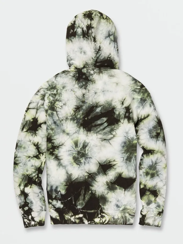 Mens Hoodies and Sweatshirts Volcom Iconic Stone Plus Pullover 8211 Lime Tie Dye