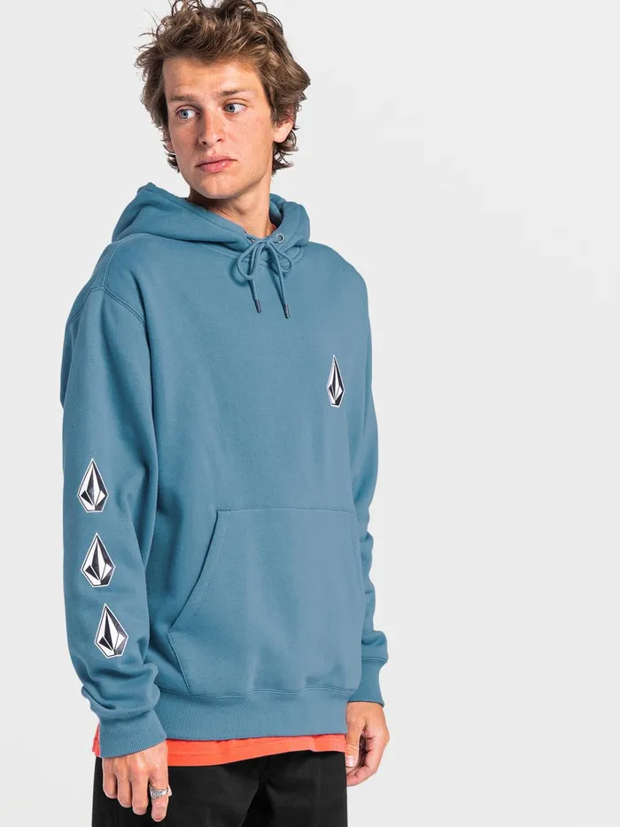 Mens Hoodies and Sweatshirts Volcom Iconic Stone Pullover 8211 Niagra