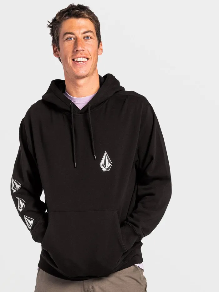 Mens Hoodies and Sweatshirts Volcom Iconic Stone Pullover Hoodie 8211 Black
