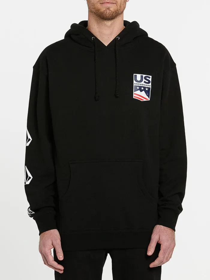 Mens Hoodies and Sweatshirts Volcom Mens USA Deadly Stones Pullover 8211 Black