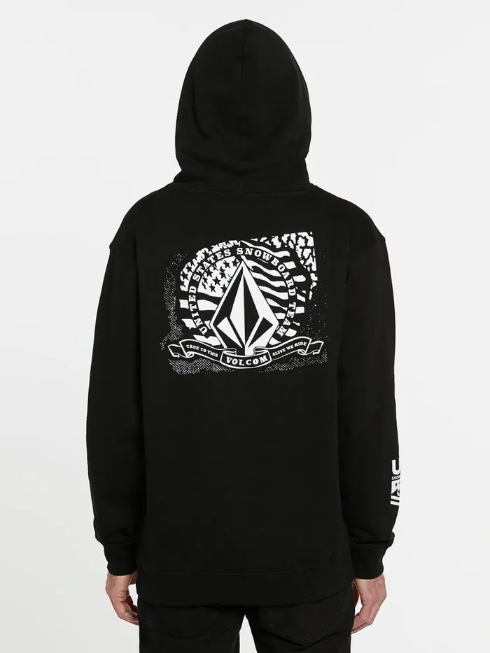 Mens Hoodies and Sweatshirts Volcom Mens USA Pullover 8211 Black