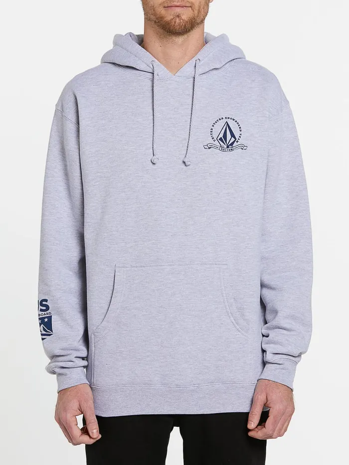 Mens Hoodies and Sweatshirts Volcom Mens USA Pullover 8211 Heather Grey