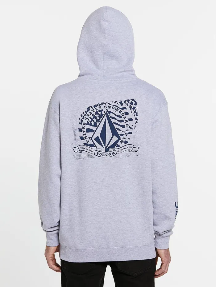 Mens Hoodies and Sweatshirts Volcom Mens USA Pullover 8211 Heather Grey