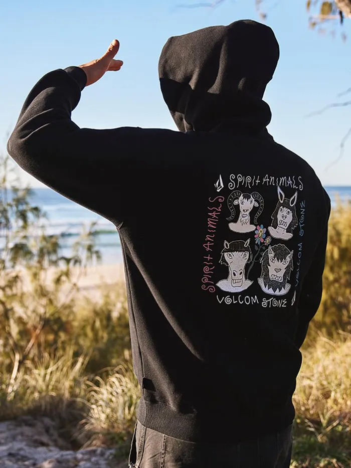 Mens Hoodies and Sweatshirts Volcom Surf Vitals Ozzy Wrong Hoodie 8211 Black