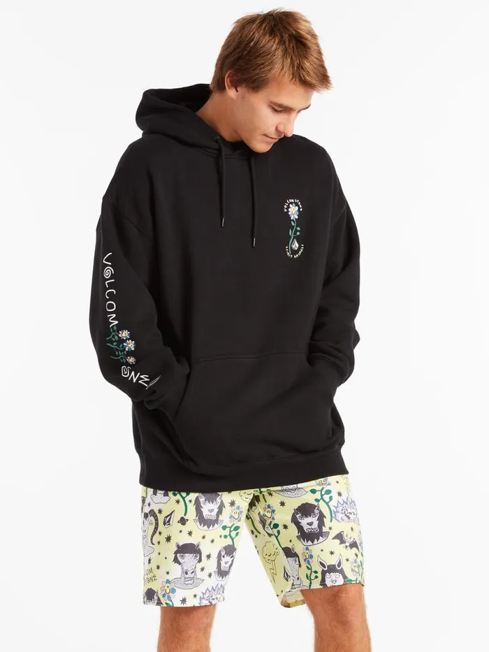 Mens Hoodies and Sweatshirts Volcom Surf Vitals Ozzy Wrong Hoodie 8211 Black