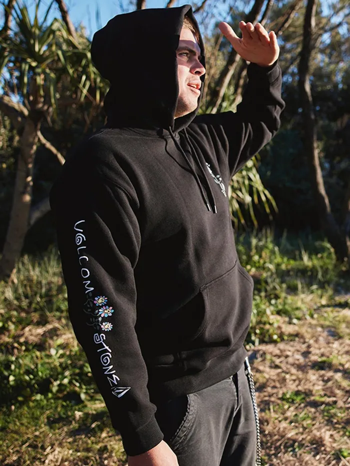 Mens Hoodies and Sweatshirts Volcom Surf Vitals Ozzy Wrong Hoodie 8211 Black