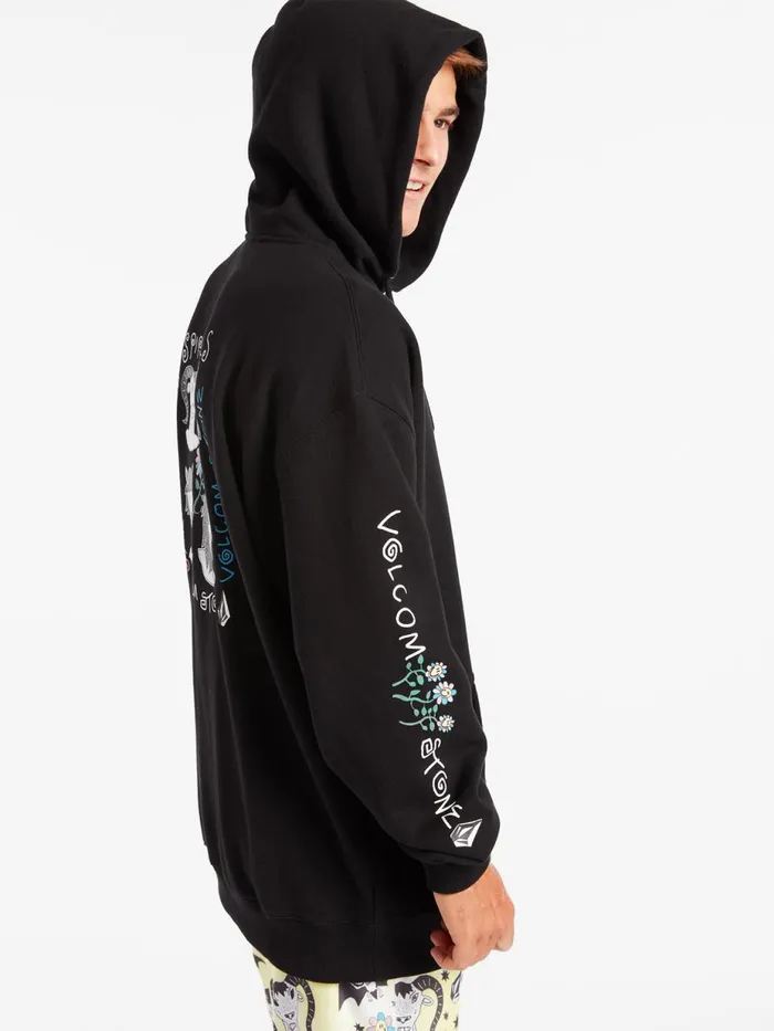 Mens Hoodies and Sweatshirts Volcom Surf Vitals Ozzy Wrong Hoodie 8211 Black