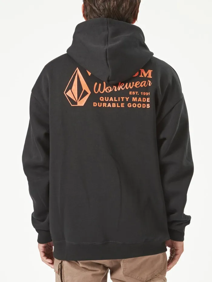Mens Hoodies and Sweatshirts Volcom Volcom Workwear Pullover Fleece 8211 Black