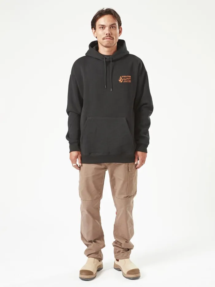 Mens Hoodies and Sweatshirts Volcom Volcom Workwear Pullover Fleece 8211 Black