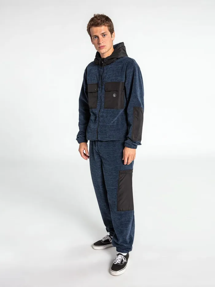 Mens Hoodies and Sweatshirts Volcom Yzzolater Lined Zip Hoodie 8211 Navy