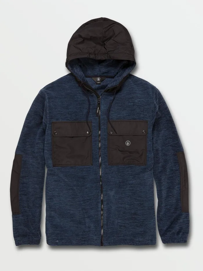 Mens Hoodies and Sweatshirts Volcom Yzzolater Lined Zip Hoodie 8211 Navy