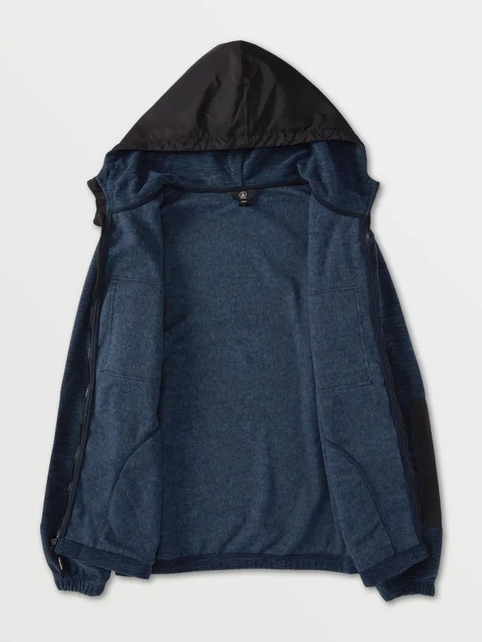 Mens Hoodies and Sweatshirts Volcom Yzzolater Lined Zip Hoodie 8211 Navy
