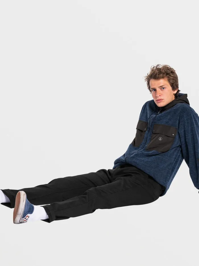 Mens Hoodies and Sweatshirts Volcom Yzzolater Lined Zip Hoodie 8211 Navy