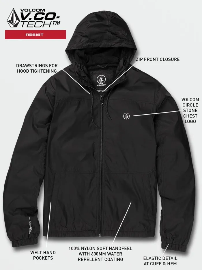 Mens Jackets Volcom Ermont Light Jacket 8211 Black