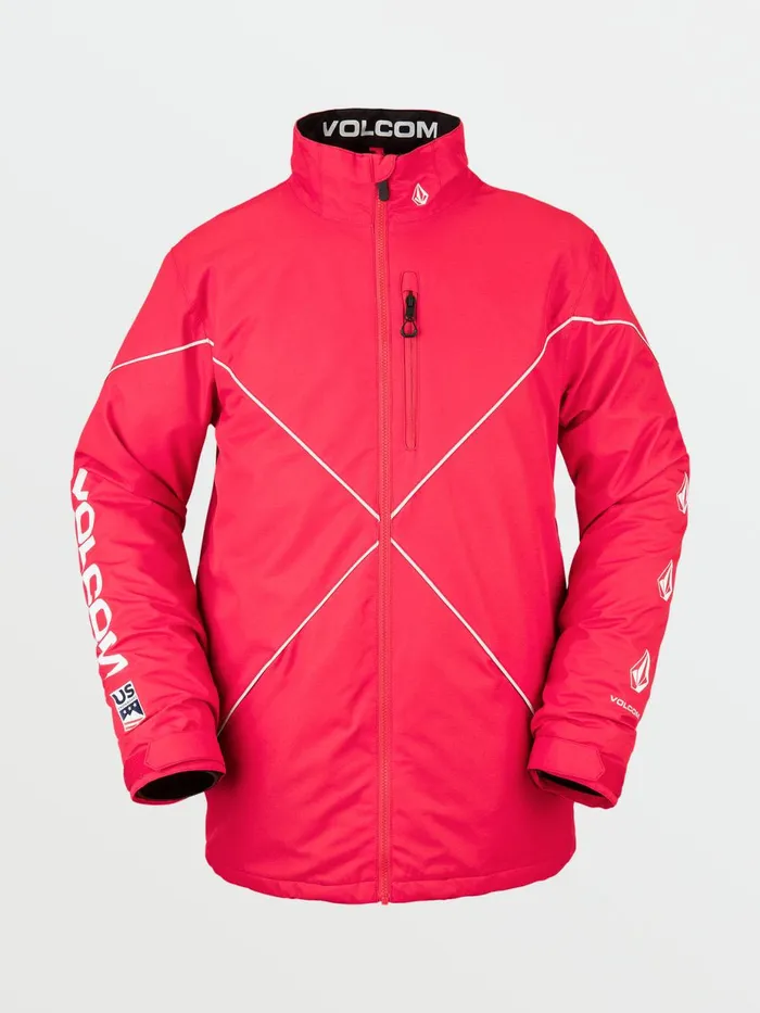 Mens Jackets Volcom Mens USA No Hood X Jacket 8211 Red