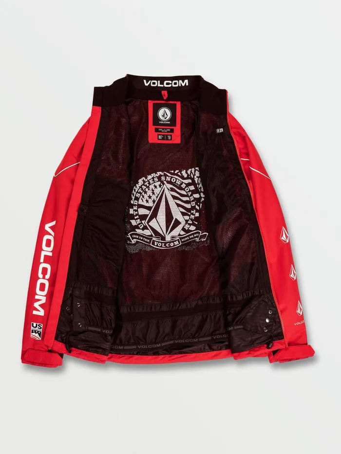 Mens Jackets Volcom Mens USA No Hood X Jacket 8211 Red