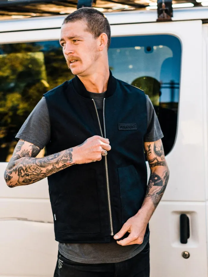 Mens Jackets Volcom Skate Vitals Collin Provost Vest 8211 Black