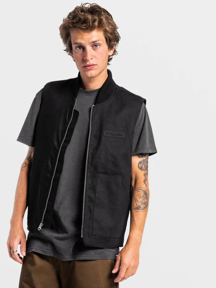 Mens Jackets Volcom Skate Vitals Collin Provost Vest 8211 Black
