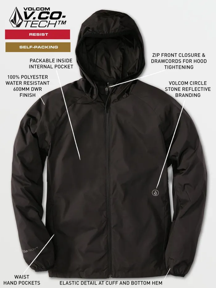 Mens Jackets Volcom Stone Lite Jacket 8211 Black