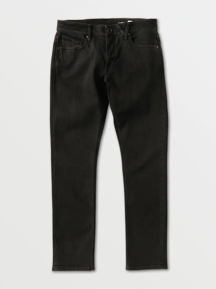 Mens Jeans Volcom 2 X Vorta Tapered Fit Jeans 8211 Black Out