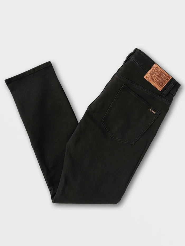 Mens Jeans Volcom 2 X Vorta Tapered Fit Jeans 8211 Black Out