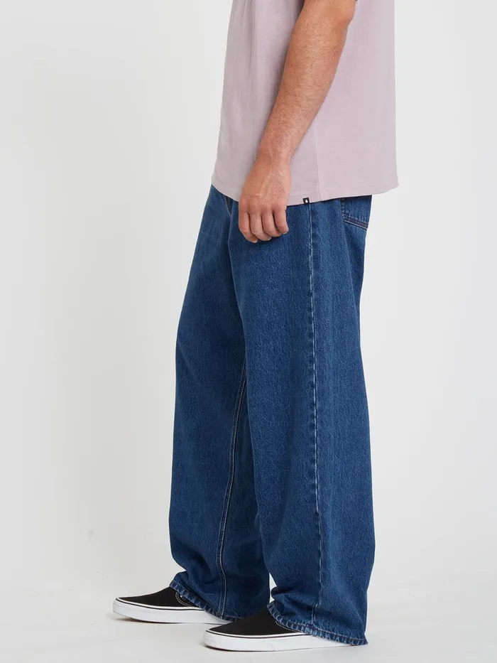 Mens Jeans Volcom Billow Loose Tapered Fit Jeans 8211 Oliver Mid Blue