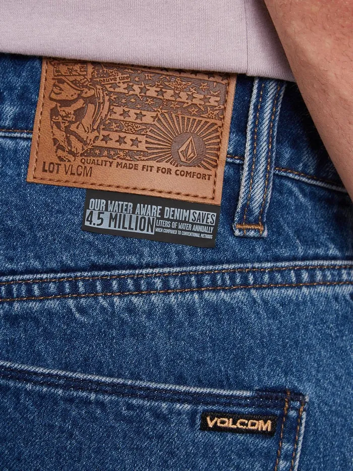 Mens Jeans Volcom Billow Loose Tapered Fit Jeans 8211 Oliver Mid Blue