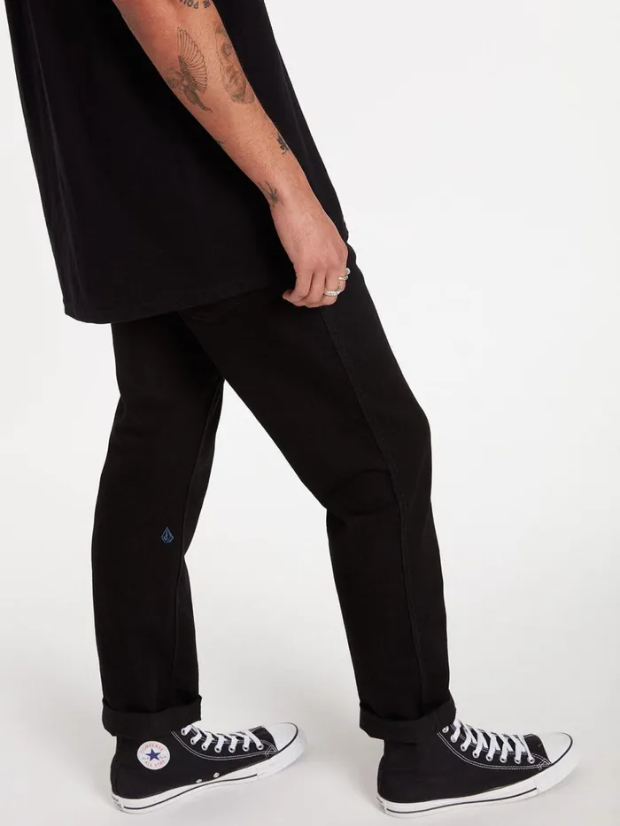 Mens Jeans Volcom Solver Modern Fit Jeans 8211 Black On Black