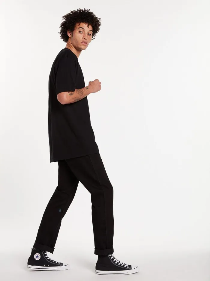 Mens Jeans Volcom Solver Modern Fit Jeans 8211 Black On Black
